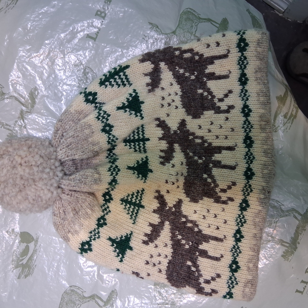 L.L. Bean Moose Print Woven Winter Hat